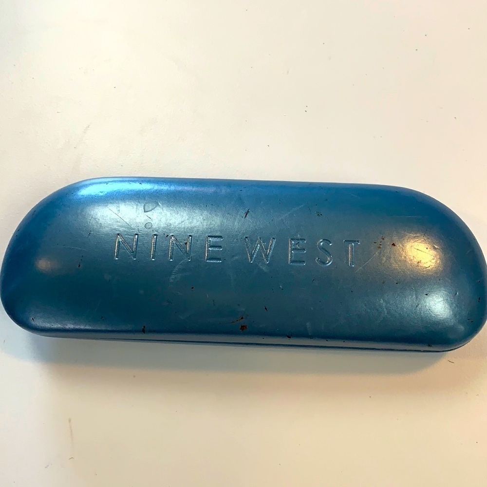Nine West eye glass case blue and silver